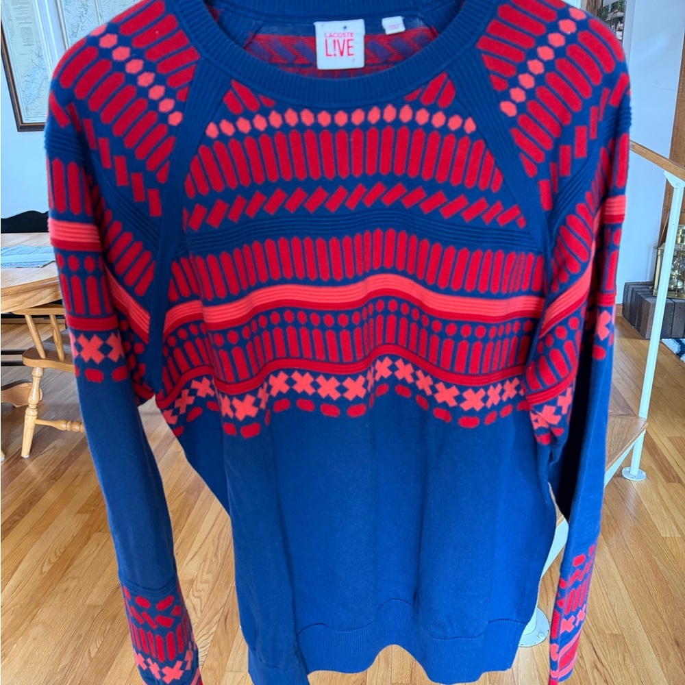 Lacoste Live Men's Blue and Red Sweater